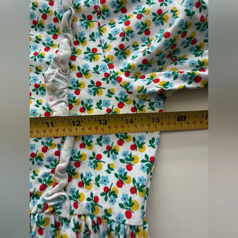 Mini Boden girls ruffle floral print dress long sleeve 11-12